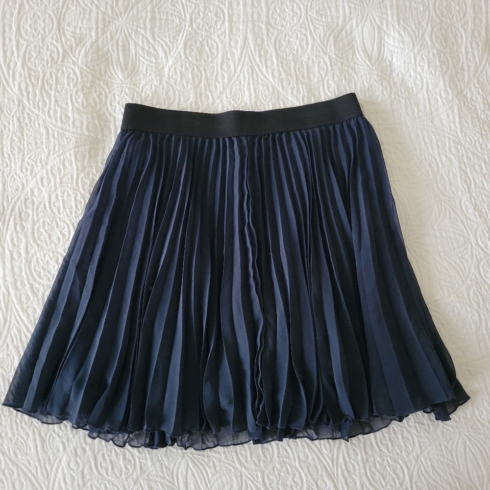 Abercrombie & Fitch Navy Pleated Mini Skirt Size Medium